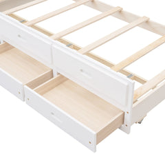 Bellemave® Twin over Full Bunk Bed with Trundle and 3 Drawers - Bellemave