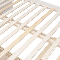 Bellemave® Twin over Full Bunk Bed with Trundle and 3 Drawers - Bellemave