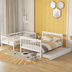 Bellemave® Twin over Full Bunk Bed with Trundle Bed - Bellemave