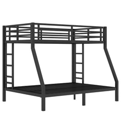Bellemave® Twin Over Full Bunk Beds for Adults,Heavy Duty Adult Bunk Beds,Metal Bunk Bed Twin Over Full with 2 Ladders for Kids,Teens,Noise - Free,Black - Bellemave