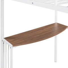 Bellemave® Twin Over Full Bunk Beds with Desk, Metal Bunk Bed Frame for Kids & Teens, Loft Bed with Convertible Design,White - Bellemave