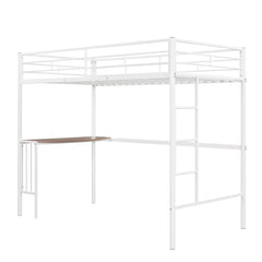 Bellemave® Twin Over Full Bunk Beds with Desk, Metal Bunk Bed Frame for Kids & Teens, Loft Bed with Convertible Design,White - Bellemave