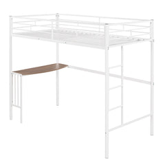 Bellemave® Twin Over Full Bunk Beds with Desk, Metal Bunk Bed Frame for Kids & Teens, Loft Bed with Convertible Design,White - Bellemave