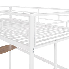 Bellemave® Twin Over Full Bunk Beds with Desk, Metal Bunk Bed Frame for Kids & Teens, Loft Bed with Convertible Design,White - Bellemave