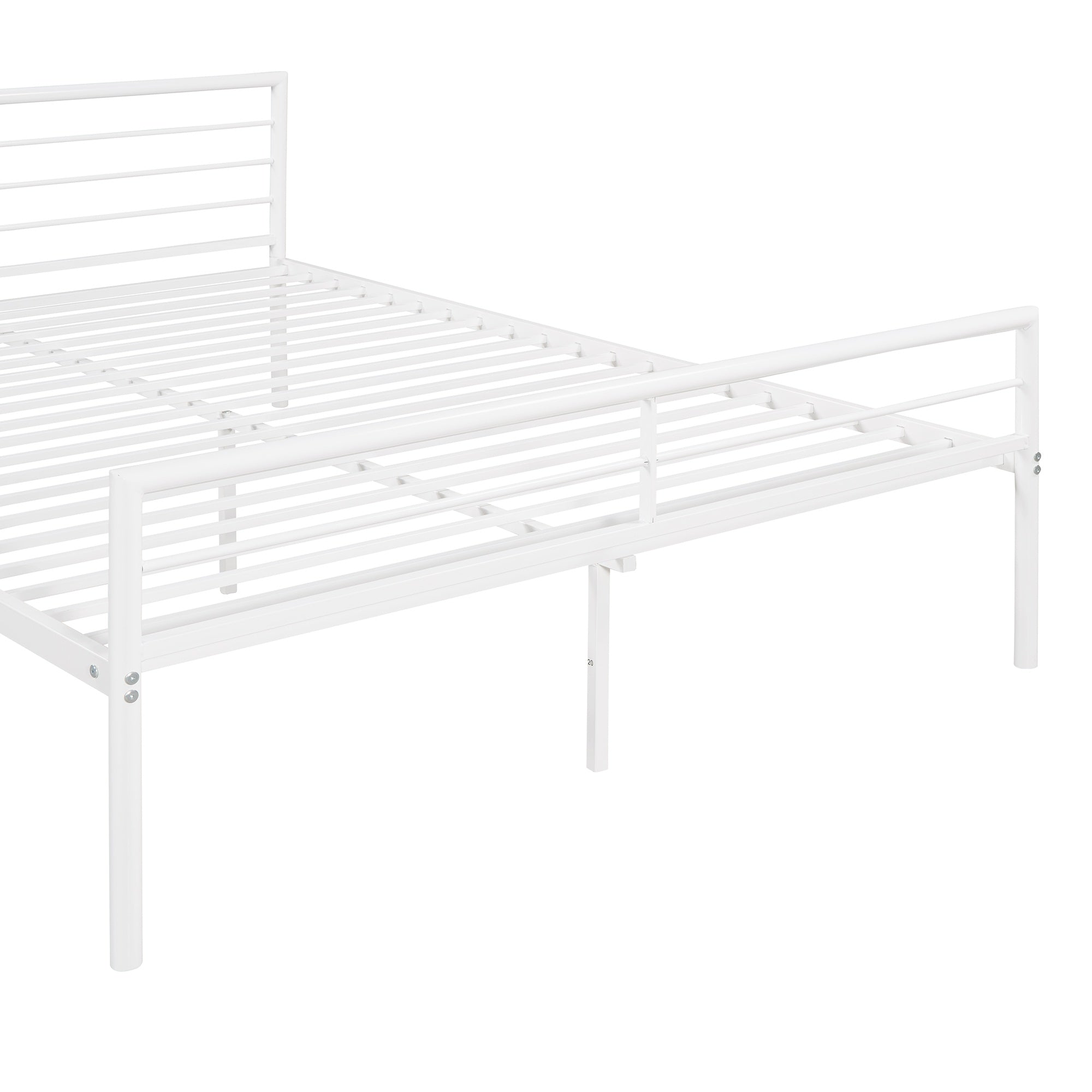 Bellemave® Twin Over Full Bunk Beds with Desk, Metal Bunk Bed Frame for Kids & Teens, Loft Bed with Convertible Design,White - Bellemave