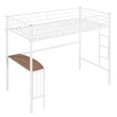 Bellemave® Twin Over Full Bunk Beds with Desk, Metal Bunk Bed Frame for Kids & Teens, Loft Bed with Convertible Design,White - Bellemave