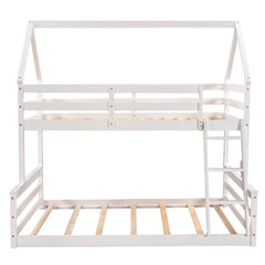 Bellemave® Twin over Full House Bunk Bed with Built - in Ladder - Bellemave