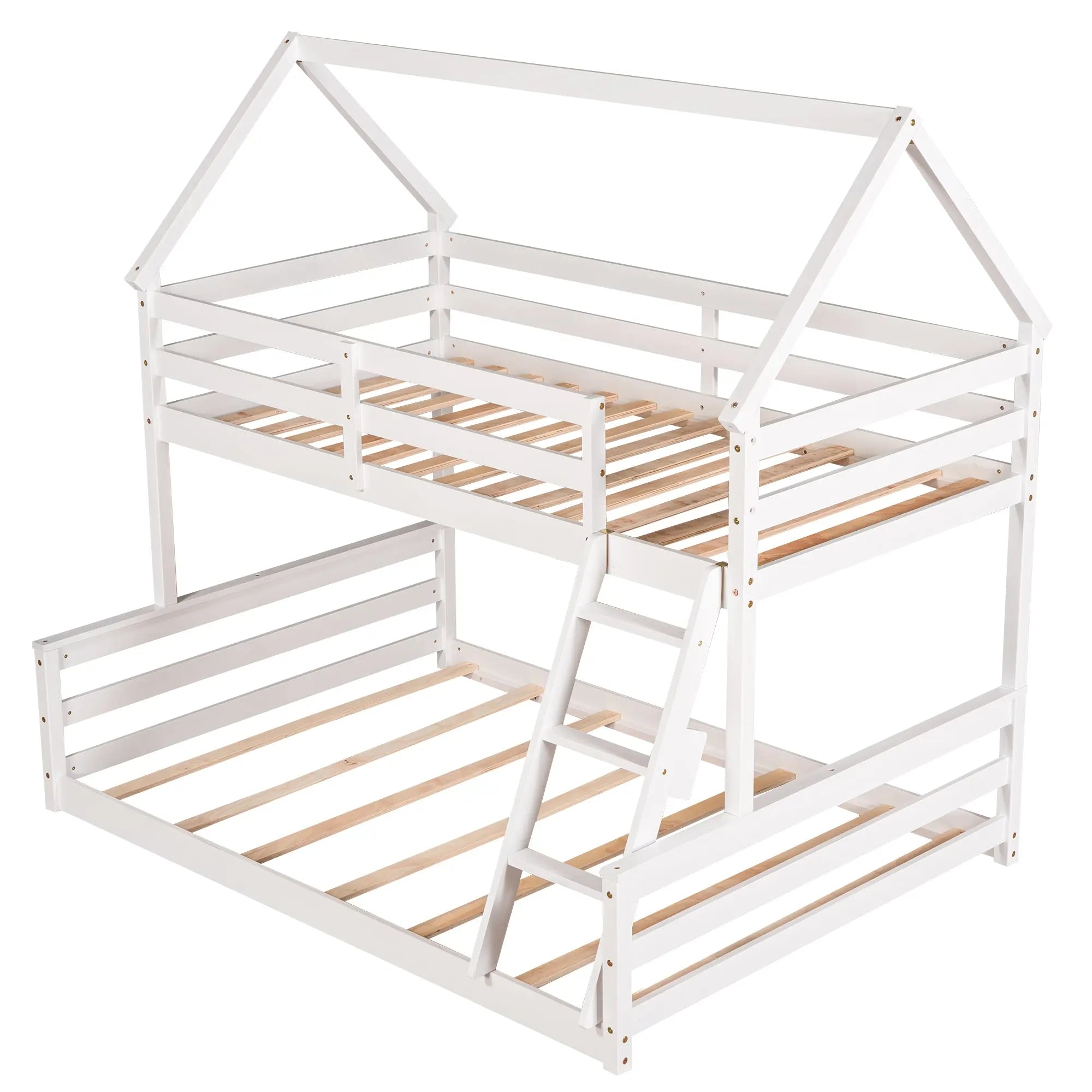 Bellemave® Twin over Full House Bunk Bed with Built - in Ladder - Bellemave