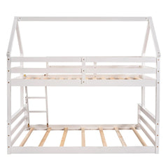 Bellemave® Twin over Full House Bunk Bed with Built - in Ladder - Bellemave