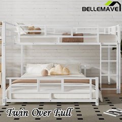 Bellemave® Twin over Full L - shaped Metal Bunk Bed - Bellemave