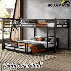 Bellemave® Twin over Full L - shaped Metal Bunk Bed - Bellemave