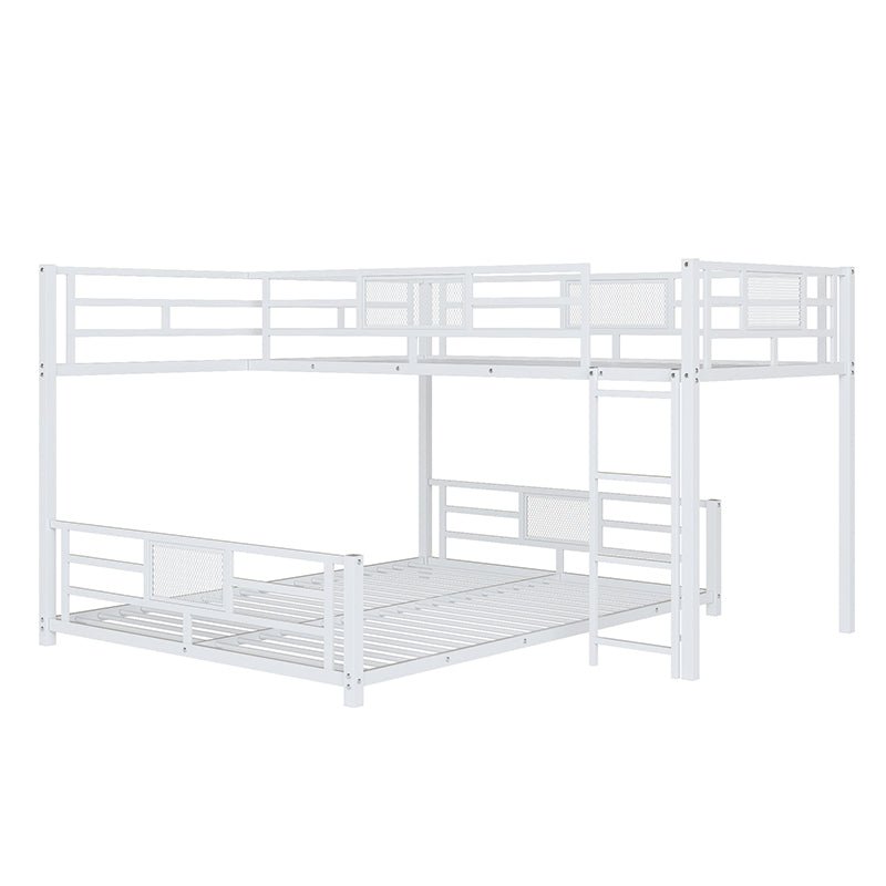 Bellemave® Twin over Full L - shaped Metal Bunk Bed - Bellemave