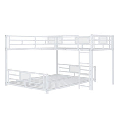 Bellemave® Twin over Full L - shaped Metal Bunk Bed - Bellemave