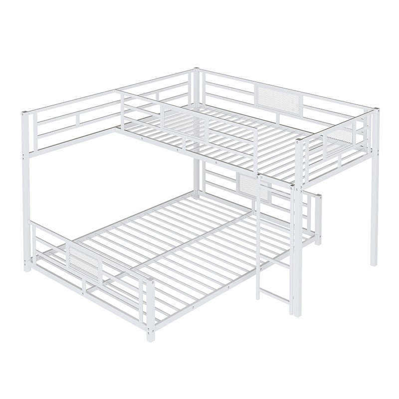 Bellemave® Twin over Full L - shaped Metal Bunk Bed - Bellemave