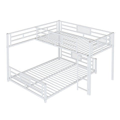 Bellemave® Twin over Full L - shaped Metal Bunk Bed - Bellemave