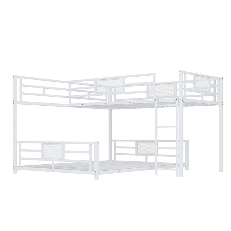 Bellemave® Twin over Full L - shaped Metal Bunk Bed - Bellemave