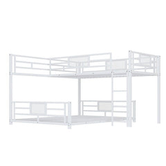Bellemave® Twin over Full L - shaped Metal Bunk Bed - Bellemave