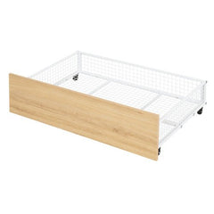 Bellemave® Twin Over Full Metal Bunk Bed with 2 Drawers and Lateral Storage Ladder and Wardrobe - Bellemave