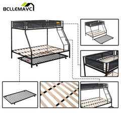 Bellemave Twin over Full Metal Bunk Bed with Trundle - Bellemave