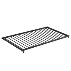 Bellemave® Twin Over Full Metal Bunk Bed with Trundle and Storage Staircase - Bellemave