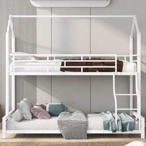 Bellemave® Twin over Full Metal House Bunk Bed - Bellemave