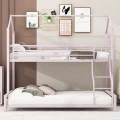 Bellemave® Twin over Full Metal House Bunk Bed - Bellemave