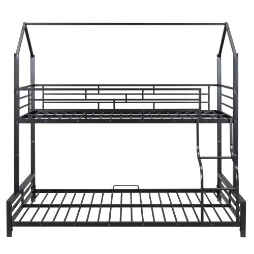 Bellemave® Twin over Full Metal House Bunk Bed - Bellemave