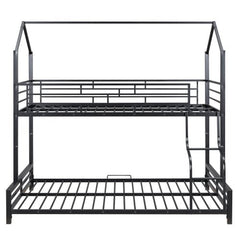 Bellemave® Twin over Full Metal House Bunk Bed - Bellemave
