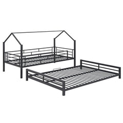 Bellemave® Twin over Full Metal House Bunk Bed - Bellemave