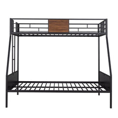 Bellemave® Twin Over Full Modern Metal Bunk Bed with Safety Rail and Built - In Ladder - Bellemave