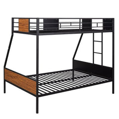 Bellemave® Twin Over Full Modern Metal Bunk Bed with Safety Rail and Built - In Ladder - Bellemave