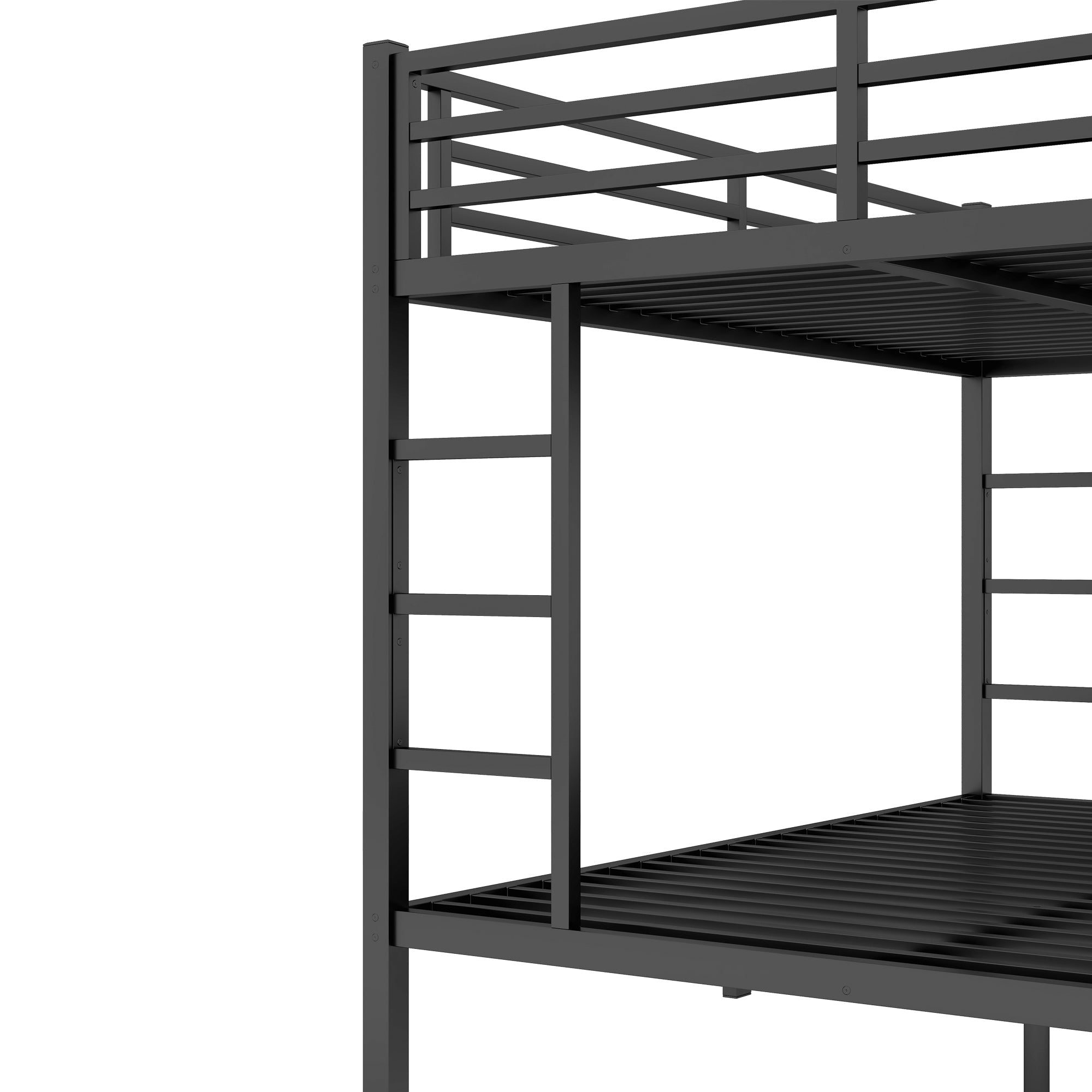 Bellemave® Twin Over Full Size Metal Bunk Bed, Bunk Beds Twin Over Full Size with Full - Length Guardrail and Ladder - Bellemave