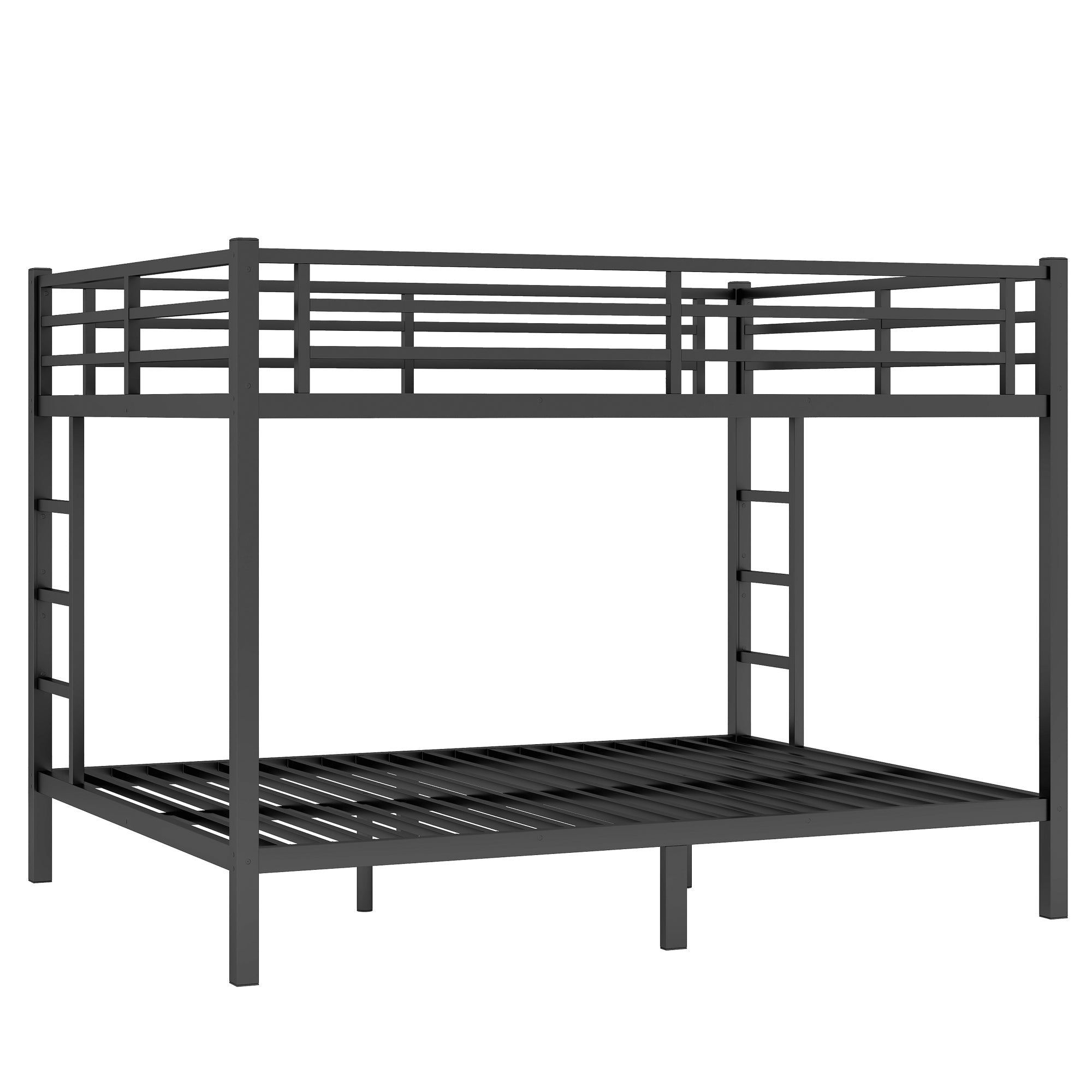 Bellemave® Twin Over Full Size Metal Bunk Bed, Bunk Beds Twin Over Full Size with Full - Length Guardrail and Ladder - Bellemave