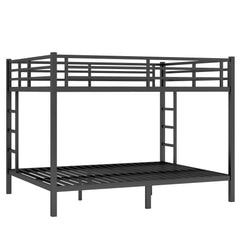 Bellemave® Twin Over Full Size Metal Bunk Bed, Bunk Beds Twin Over Full Size with Full - Length Guardrail and Ladder - Bellemave