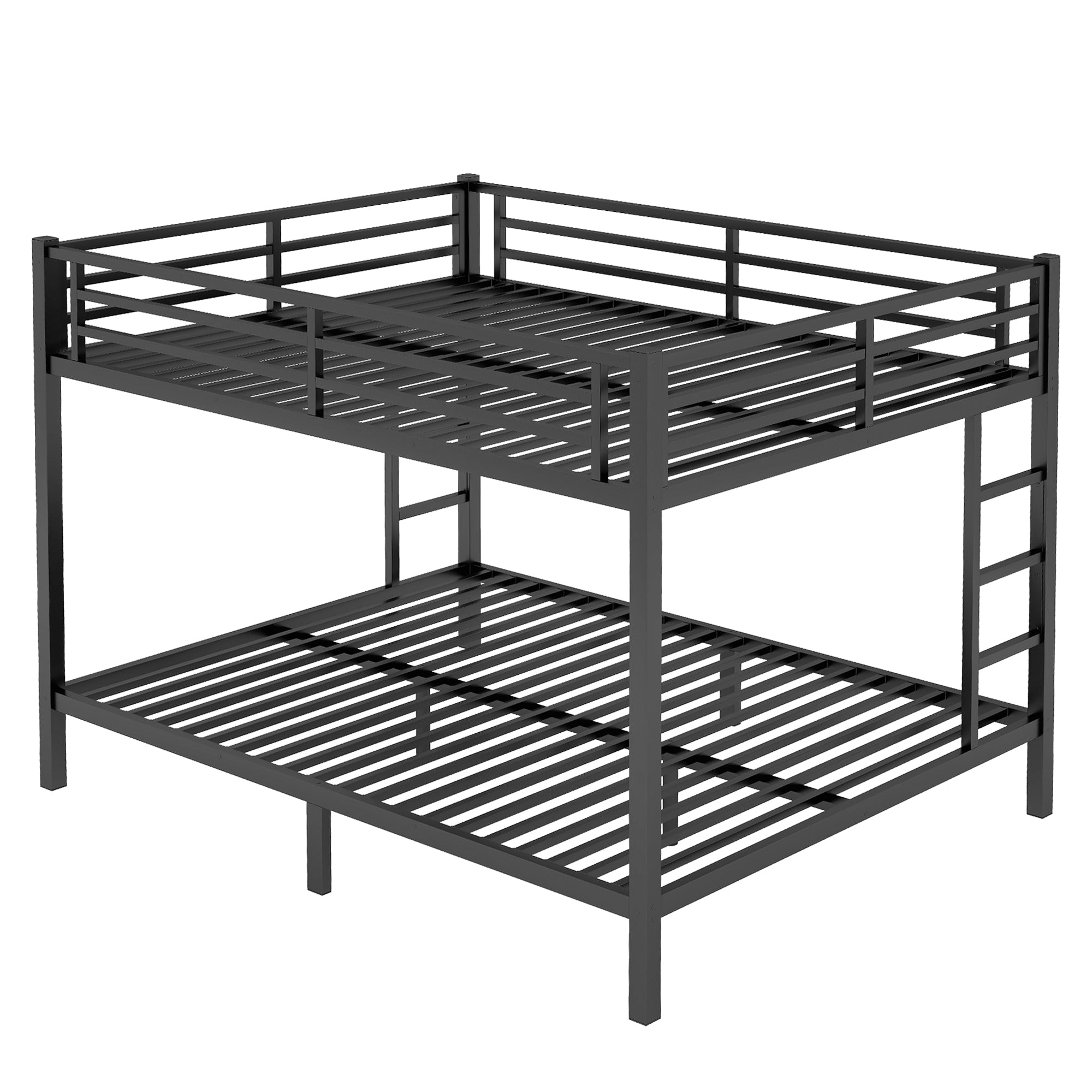 Bellemave® Twin Over Full Size Metal Bunk Bed, Bunk Beds Twin Over Full Size with Full - Length Guardrail and Ladder - Bellemave