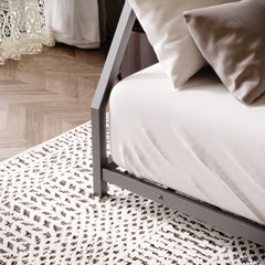 Bellemave® Twin Over Full Size Metal Bunk Bed, Bunk Beds Twin Over Full Size with Full - Length Guardrail and Ladder - Bellemave