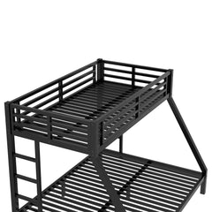 Bellemave® Twin Over Full Size Metal Bunk Bed, Bunk Beds Twin Over Full Size with Full - Length Guardrail and Ladder - Bellemave