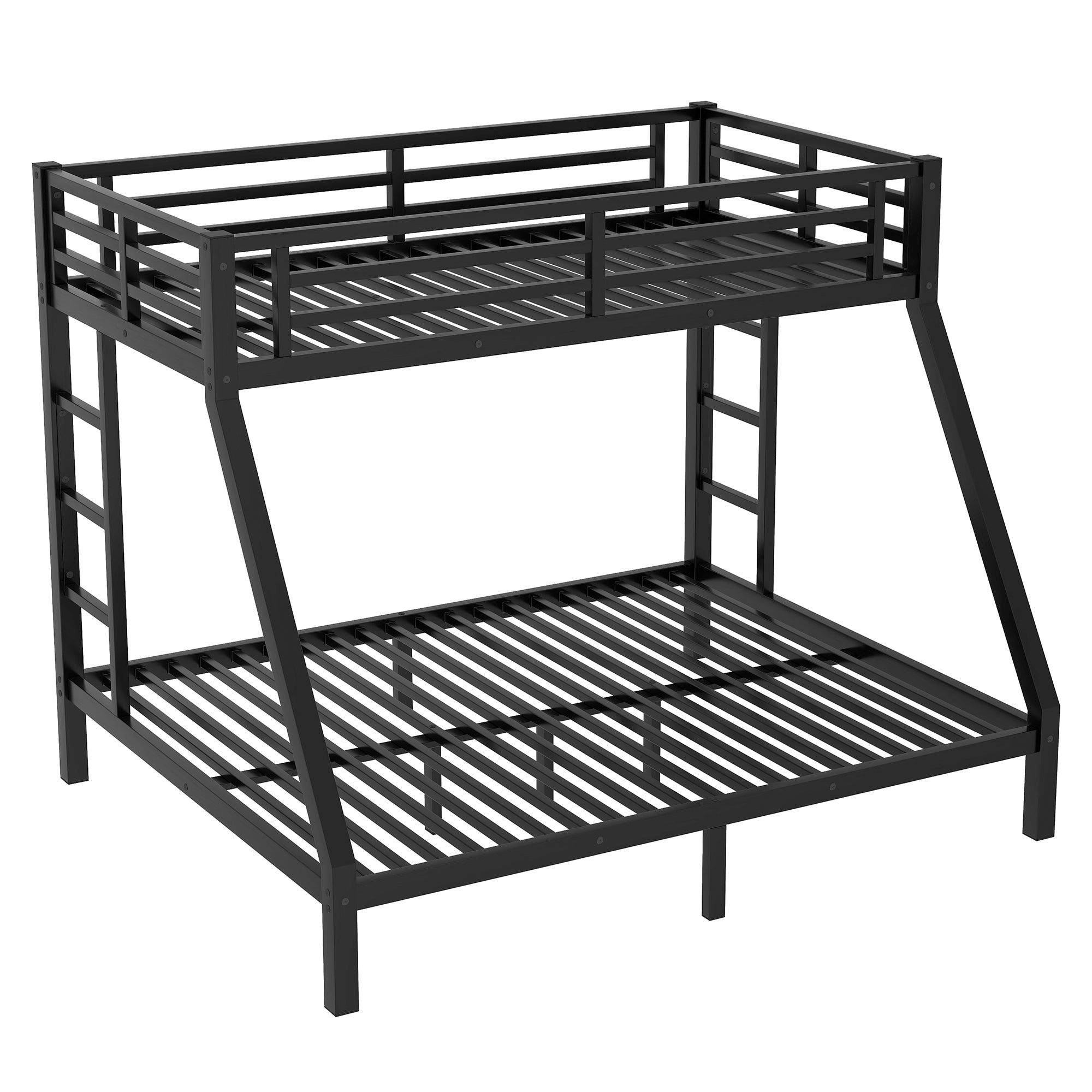 Bellemave® Twin Over Full Size Metal Bunk Bed, Bunk Beds Twin Over Full Size with Full - Length Guardrail and Ladder - Bellemave