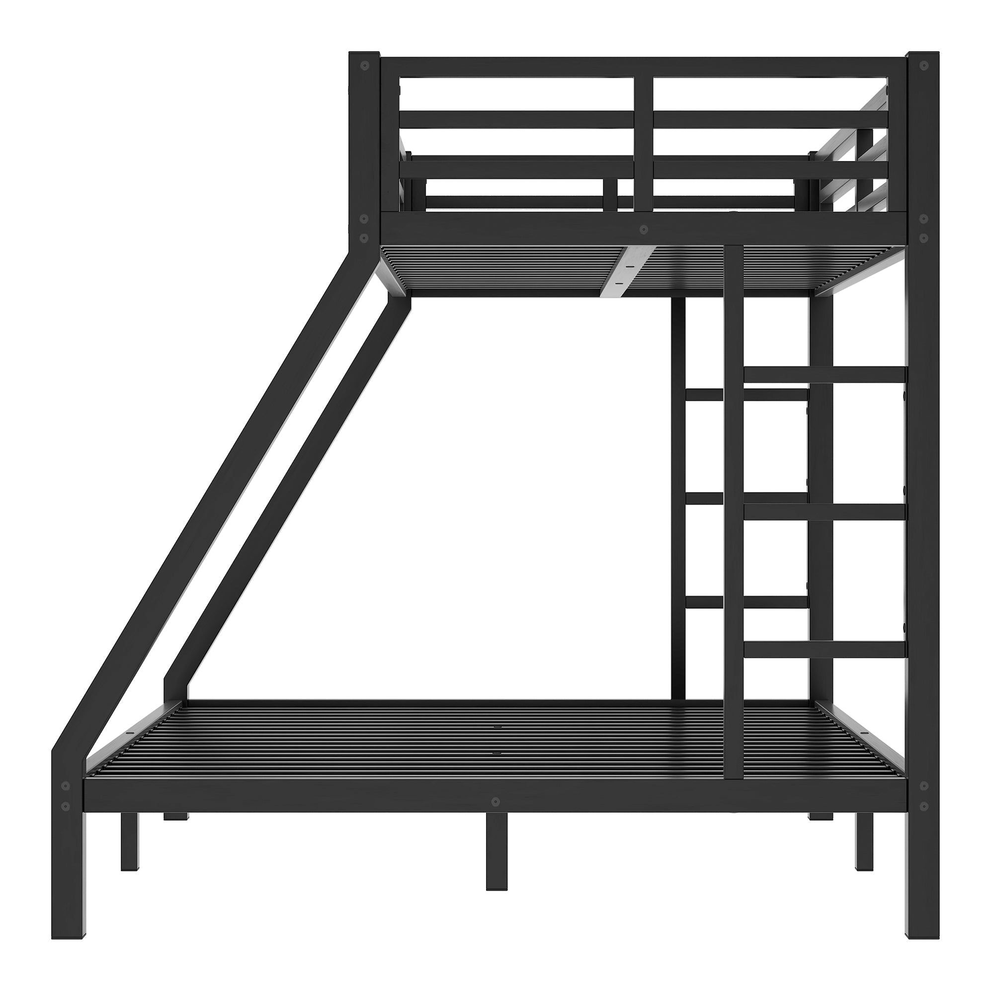 Bellemave® Twin Over Full Size Metal Bunk Bed, Bunk Beds Twin Over Full Size with Full - Length Guardrail and Ladder - Bellemave