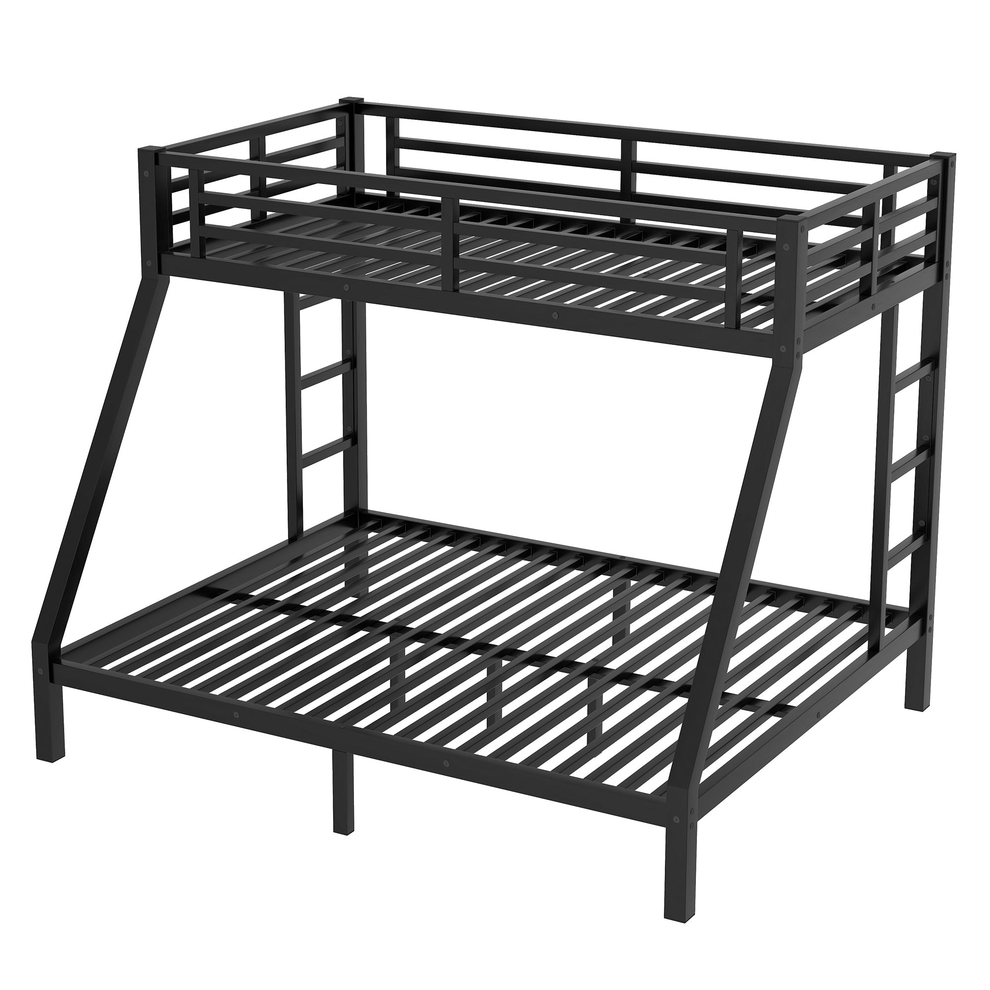 Bellemave® Twin Over Full Size Metal Bunk Bed, Bunk Beds Twin Over Full Size with Full - Length Guardrail and Ladder - Bellemave
