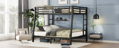 Bellemave® Twin Over Full Size Metal Bunk Bed, Bunk Beds Twin Over Full Size with Full - Length Guardrail and Ladder - Bellemave