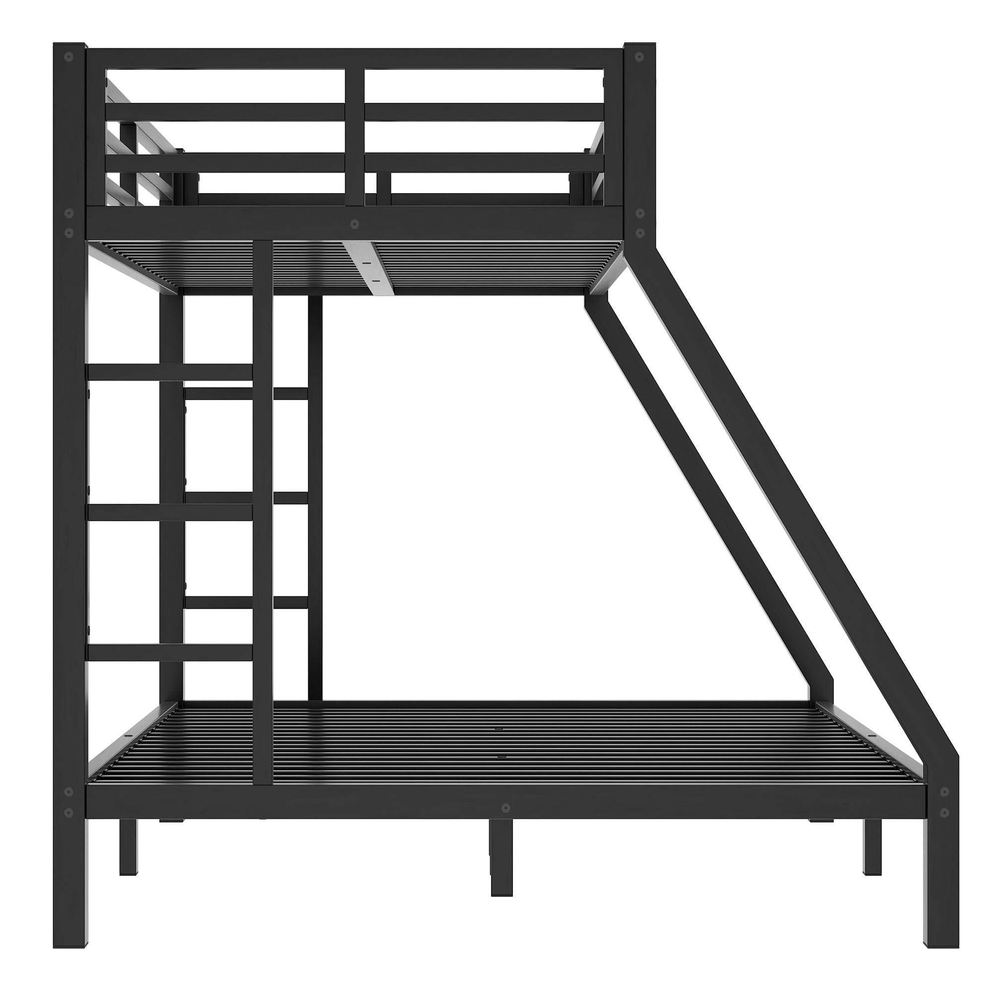 Bellemave® Twin Over Full Size Metal Bunk Bed, Bunk Beds Twin Over Full Size with Full - Length Guardrail and Ladder - Bellemave