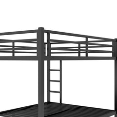 Bellemave® Twin Over Full Size Metal Bunk Bed, Bunk Beds Twin Over Full Size with Full - Length Guardrail and Ladder - Bellemave