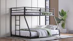 Bellemave® Twin Over Full Size Metal Bunk Bed, Bunk Beds Twin Over Full Size with Full - Length Guardrail and Ladder - Bellemave