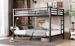 Bellemave® Twin Over Full Size Metal Bunk Bed, Bunk Beds Twin Over Full Size with Full - Length Guardrail and Ladder - Bellemave