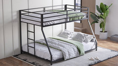 Bellemave® Twin Over Full Size Metal Bunk Bed, Bunk Beds Twin Over Full Size with Full - Length Guardrail and Ladder - Bellemave