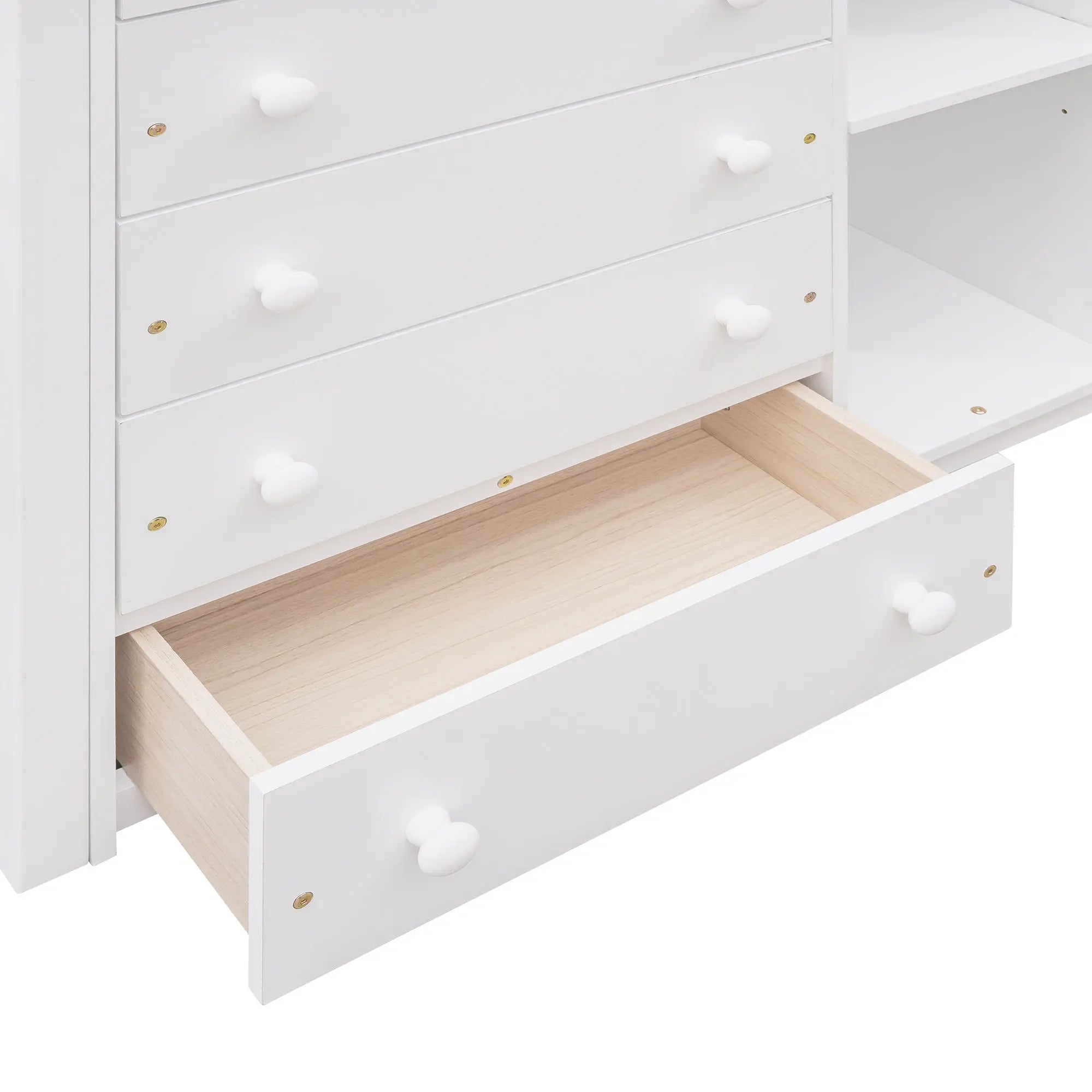 Bellemave® Twin over Full Wooden Bunk Bed with 6 Drawers and Flexible Shelves,Bottom Bed with Wheels - Bellemave