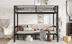 Bellemave® Twin Over Futon bunk Bed, Futon bunk Bed, loft Bed with futon, No Box Spring Needed, Black - Bellemave