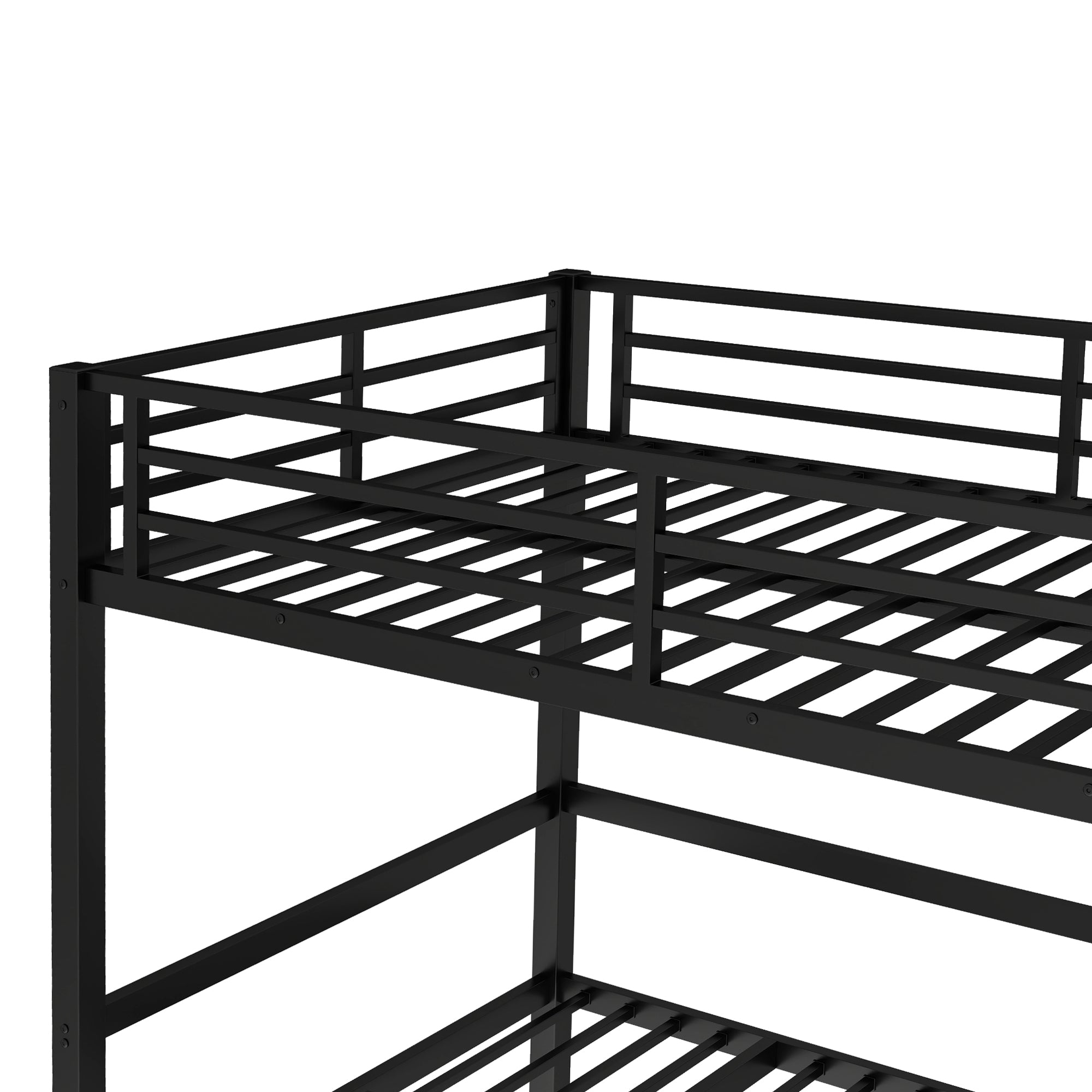 Bellemave® Twin Over Futon bunk Bed, Futon bunk Bed, loft Bed with futon, No Box Spring Needed, Black - Bellemave