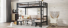 Bellemave® Twin Over Futon bunk Bed, Futon bunk Bed, loft Bed with futon, No Box Spring Needed, Black - Bellemave
